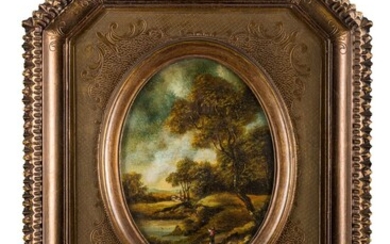 Country landscape with wayfarer