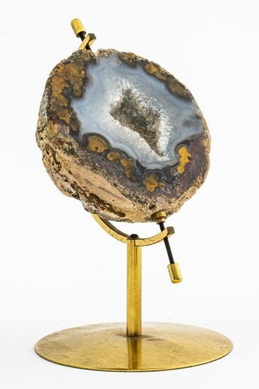 Crystal Geode on Brass Stand