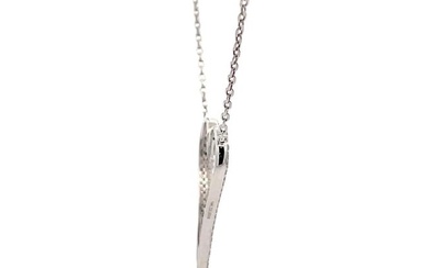 Diamond Heart Fashion Pendant Necklace 0.60 Carat 14 Karat White Gold
