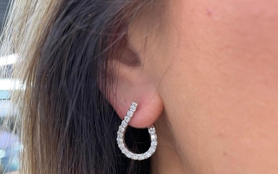 Diamond Twist Hoop Earrings