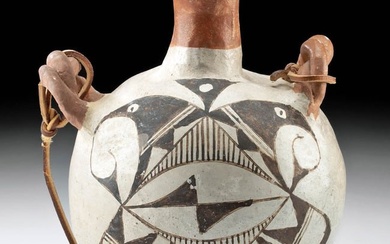 Early 20th C. Acoma Fineline Canteen - Lucy Lewis?