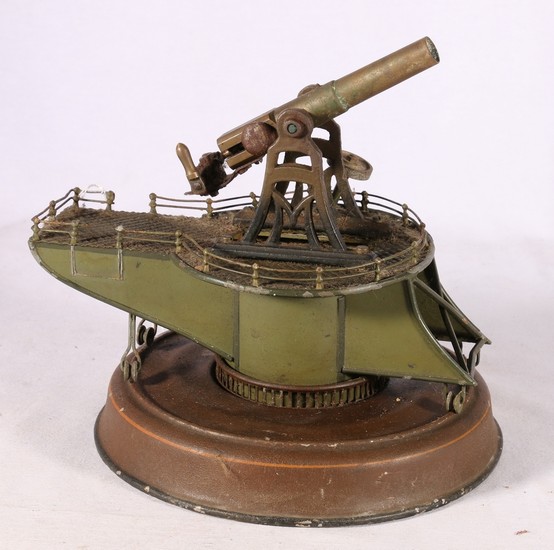 Early Marklin of Germany coastal defence gun turret model on...