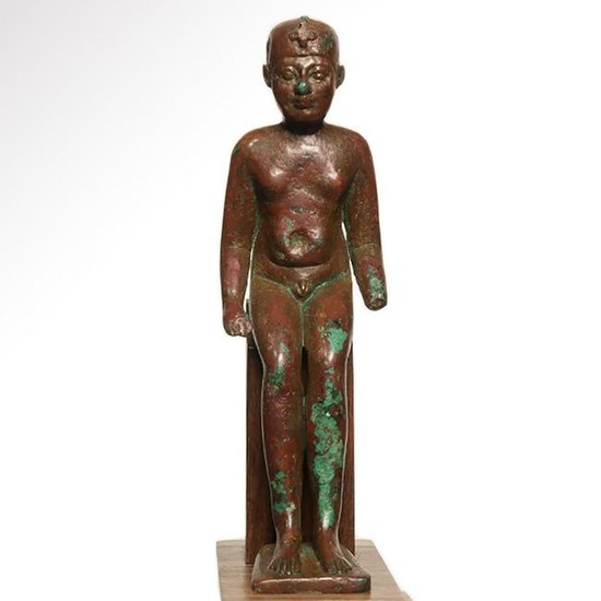 Egyptian Bronze Figure Of Harpocrates, Ptolemaic