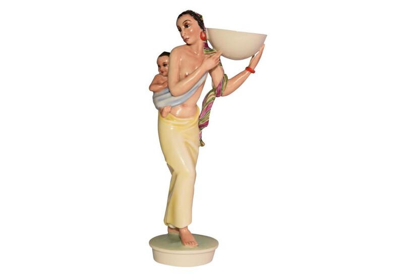 Egyptian woman with child and bowl, Augarten | Ägypterin mit Kind und Schale, Augarten