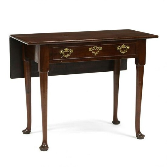English Queen Anne Mahogany Drop Leaf Bedroom Table