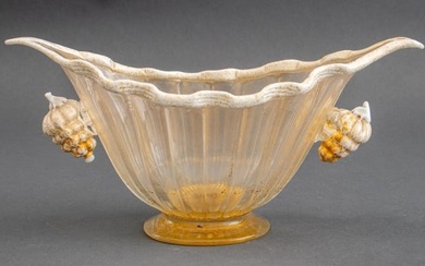 Ercole Barovier Murano Gold Fleck Glass Bowl