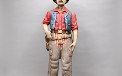 Folk Art Carved and Painted Figure of a Gunslinger