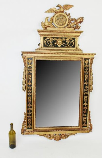 French Empire gilt wood mirror with eagle