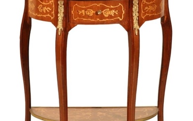 French Louis XVI Style Mahogany Inlay Side Table