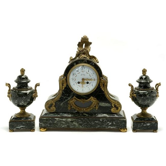 French Neoclassical Three Piece Table Garniture.