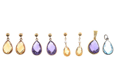 Gem-set pendants & earrings