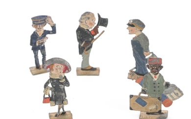 German Hand-Painted Flat Lead Figures, Early to Mid 20th Century