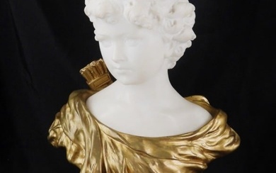 Gustave Van Vaerenbergh Cupid Marble Bust