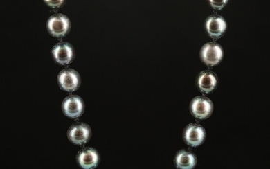 Hand Knotted Pearl Strand Necklace with 14K Clasp