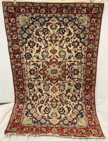 Hand Knotted Persian Esfahan Rug 5.2x3.4 ft. #13