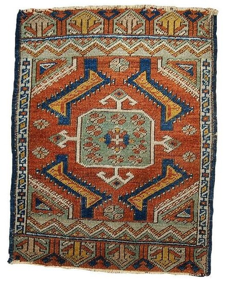Handmade antique collectible Turkish Yastik rug 1.8' x