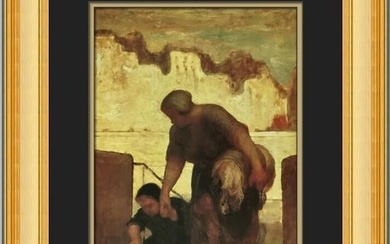Honore Daumier The Laundress Custom Framed Print