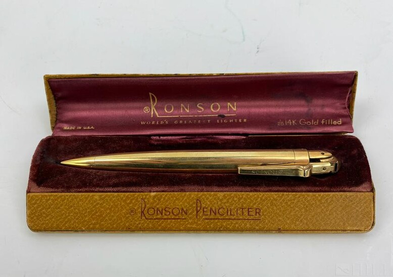In Box Ronson 14k GF Pencilighter Pencil Lighter