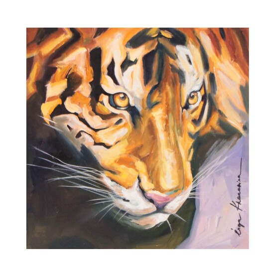 Inga Khanarina Oil Painting of Tiger, 2020