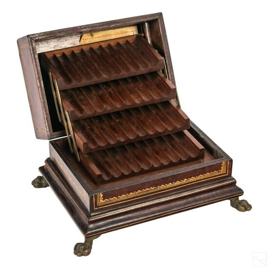 Italian Antique Wooden Musical Cigarette Box Case