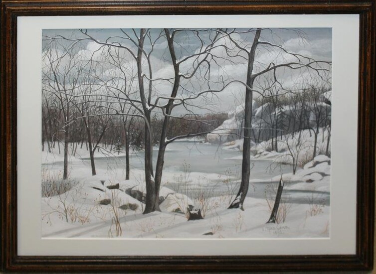 J Theo Child (Am 19th c) Winter Landscape