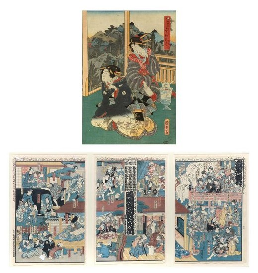 JAPANESE WOODBLOCKS - TRIPTYCH & GEISHAS