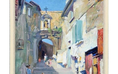 JONAS Lucien. (1880-1947). "Grenoble, Sainte-Marie d'en haut". Canvas...