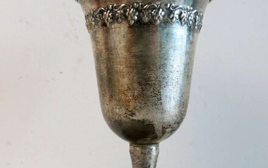 Kiddush Cup and Matching Bottom made of 800 Silver by Hazorfim