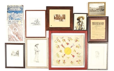LOT OF FRAMED WESTERN PHOTOS, PRINTS, AND OTHER ART.