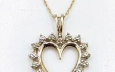 Ladies 10K Yellow Gold Heart Necklace