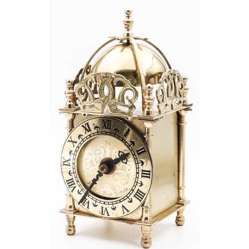 Lantern Form Table Lamp Roman Numeral Decorated Dial above S...