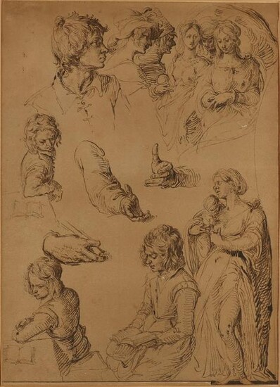 Lithograph / reproduction of a study drawing by Jacques