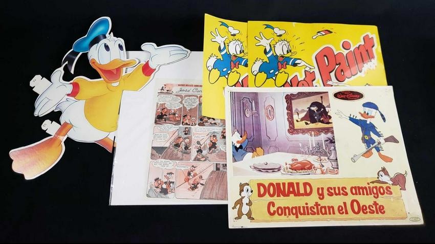Lot of 5 Paper Donald Duck Vintage Disney Items