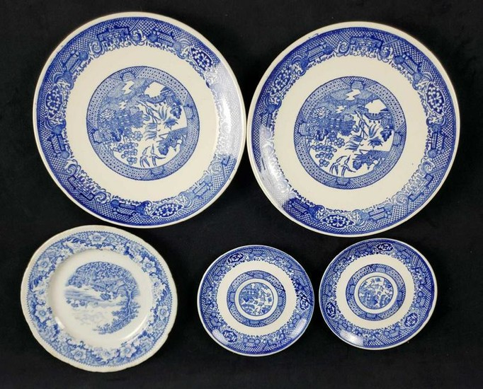 Lot of Delft Blue and Blue and White Chinese Plates