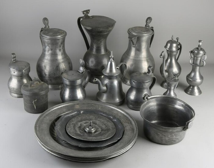 Lot various old / antique pewter.&#160 Among other