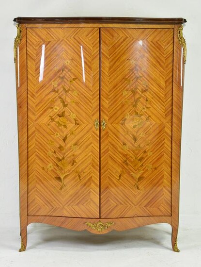 Louis XV Style Inlaid Double Door Cupboard
