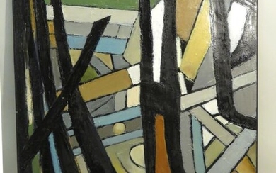 Lucien CROCHEPEYRE (né en 1928). "Ressentiment". Huile sur toile de lin, signée en bas à droite et titrée au dos sur le châssis. Haut : 73 cm Larg : 60.5 cm.