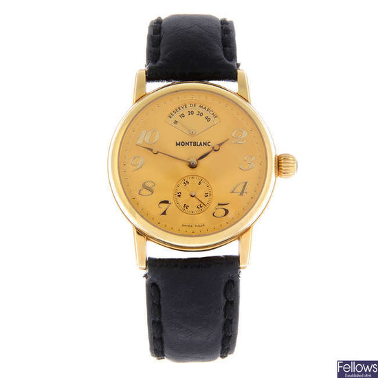 MONTBLANC - a gentleman's 18ct yellow gold Meisterstuck wrist watch.