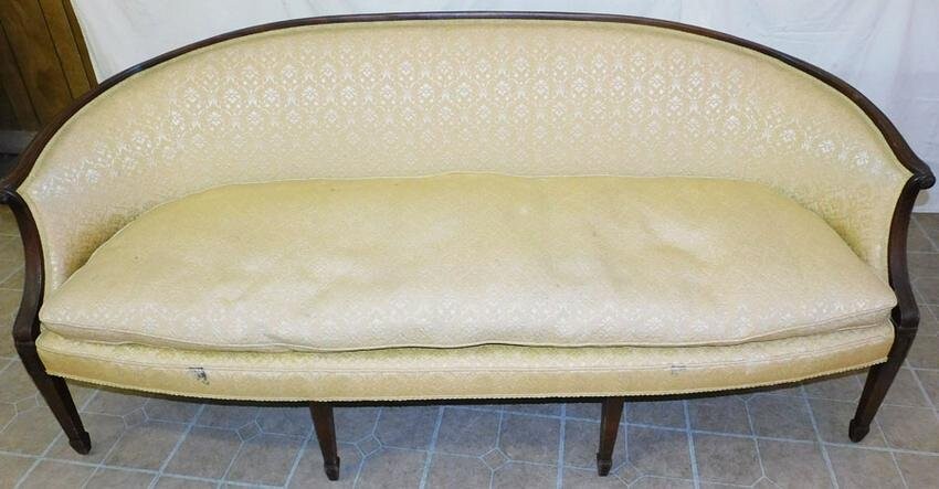 Mahog Regency Style Upholstered Down Cushion Sofa