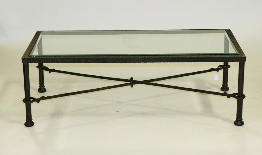 Manner of Giacometti, Glass Top Coffee Table