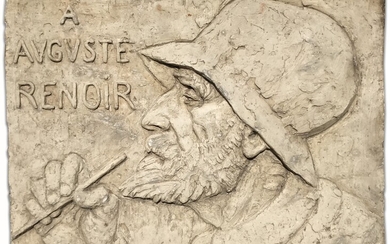 Marcel BOURAINE (1886-1948) À Auguste Renoir, 1934 Plâtre original et unique signé en bas à...