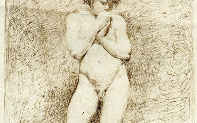 Mariano Fortuny y Marsal (Tarragona, 1838 - Roma, 1874) [attribuito a], Nudo maschile.