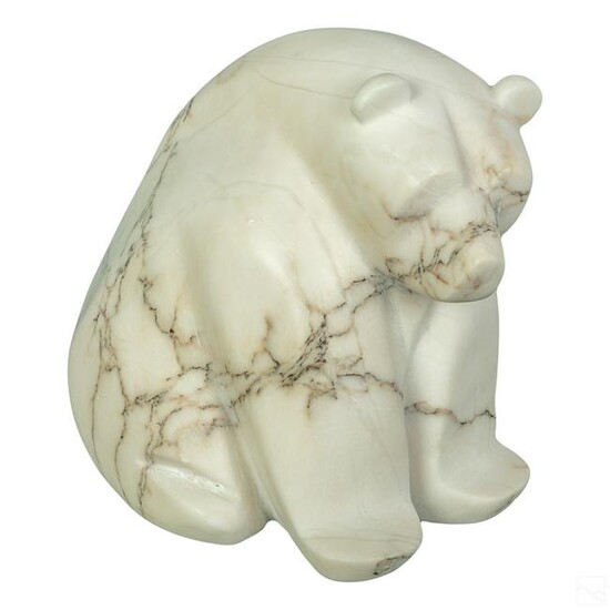 Michael Connor (b.1958) Alabaster Bear Sculpture