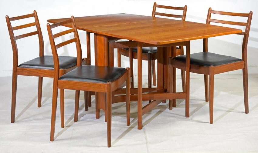 Mid Century Drop Leaf Dining Table & Chairs - G-Plan