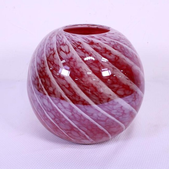 Mid Century European Red Art Glass Bowl