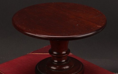 Miniature Furniture - a 19th century mahogany circular pedes...