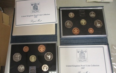 Mixed collection with proof cased sets FDC 1985, 87, 95, Jer...