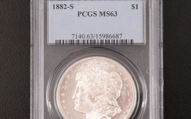 NGC Graded MS63 1882-S Morgan Silver Dollar
