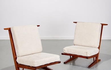 Nakashima (after), pair Conoid lounge chairs
