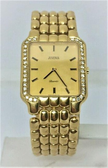 New Solid 18k Yellow Gold JUVENIA Unisex watch with